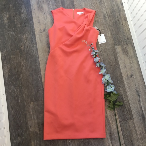 calvin klein peach dress
